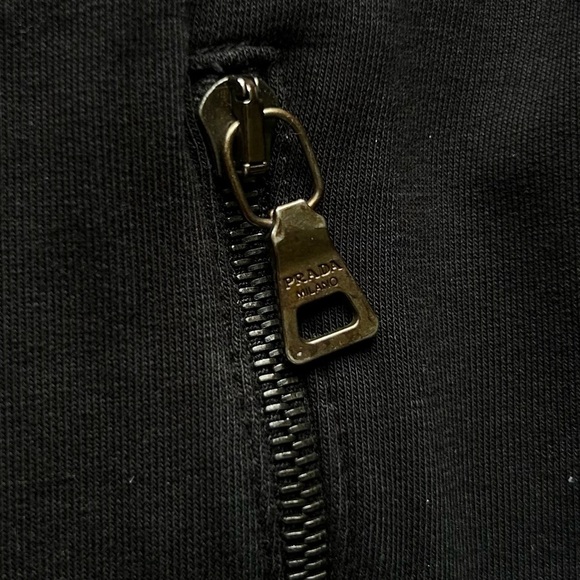 Prada bomber jacket crop zip black top high neck size small - Picture 5 of 11